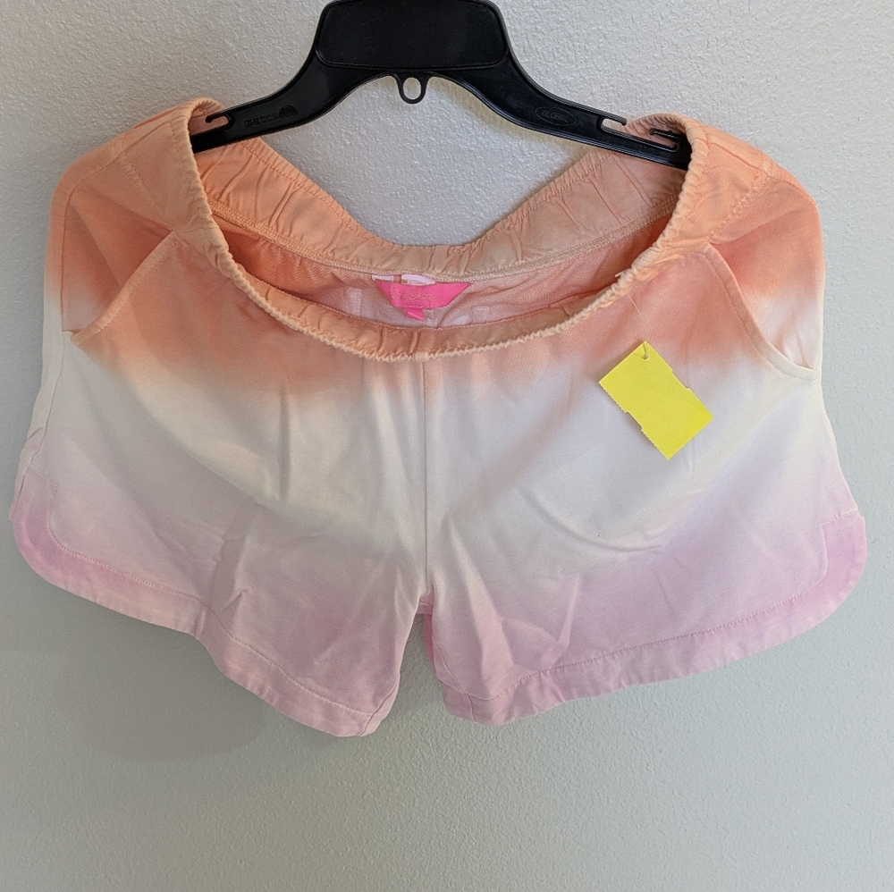Lilly Pulitzer 5" Kylar Knit Shorts Cantaloupe Dip Dye Printed Resort